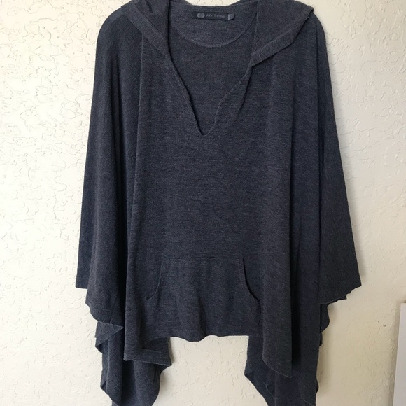 JET John Eshaya Tops - JET John Eshaya O/S Grey Pocket front  Poncho